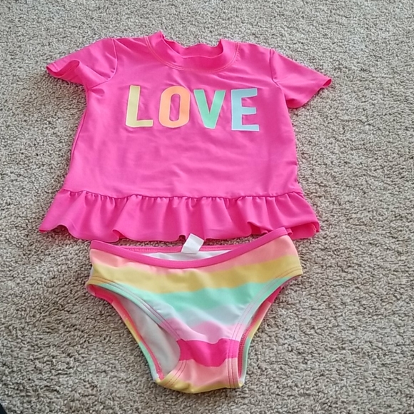 The Children's Place Other - The Children's Place girls rash guard swimsuit
